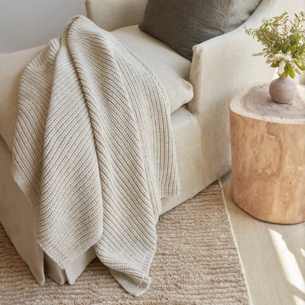 Jenni Kayne Wool Fisherman Throw - Oatmeal